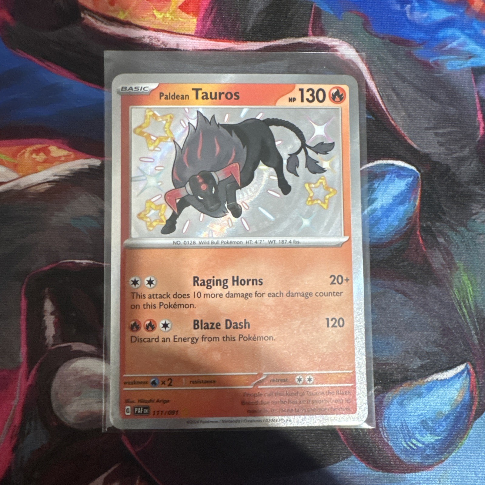Paldean Tauros #111/091 SV: Paldean Fates , pokemon card NM holo