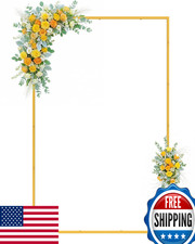 Wokceer 6.6x4FT Square Wedding Arch Backdrop Stand Ceremony Party Decor Metal