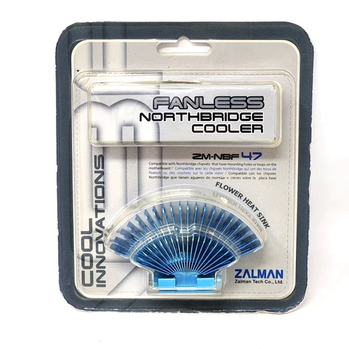 Zalman ZM-NBF 47 Fanless Northbridge Cooler Blue Flower Heat Sink New Sealed