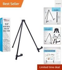 13.5" Black Metal Tabletop Easel Stand - Foldable Tripod Table Top Easel Stan...