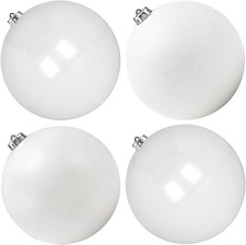 Extra Large Christmas Baubles, Giant Big Huge Xmas(15cm/150mm  Pack Of 4 White)
