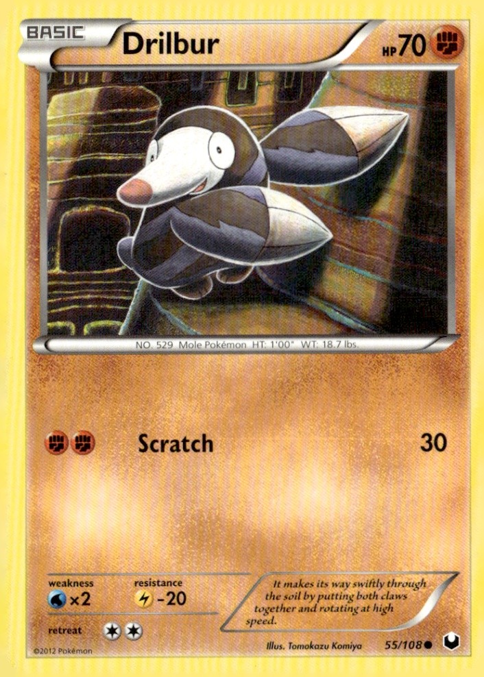 Drilbur Common Dark Explorers 55/108 Pokémon TCG