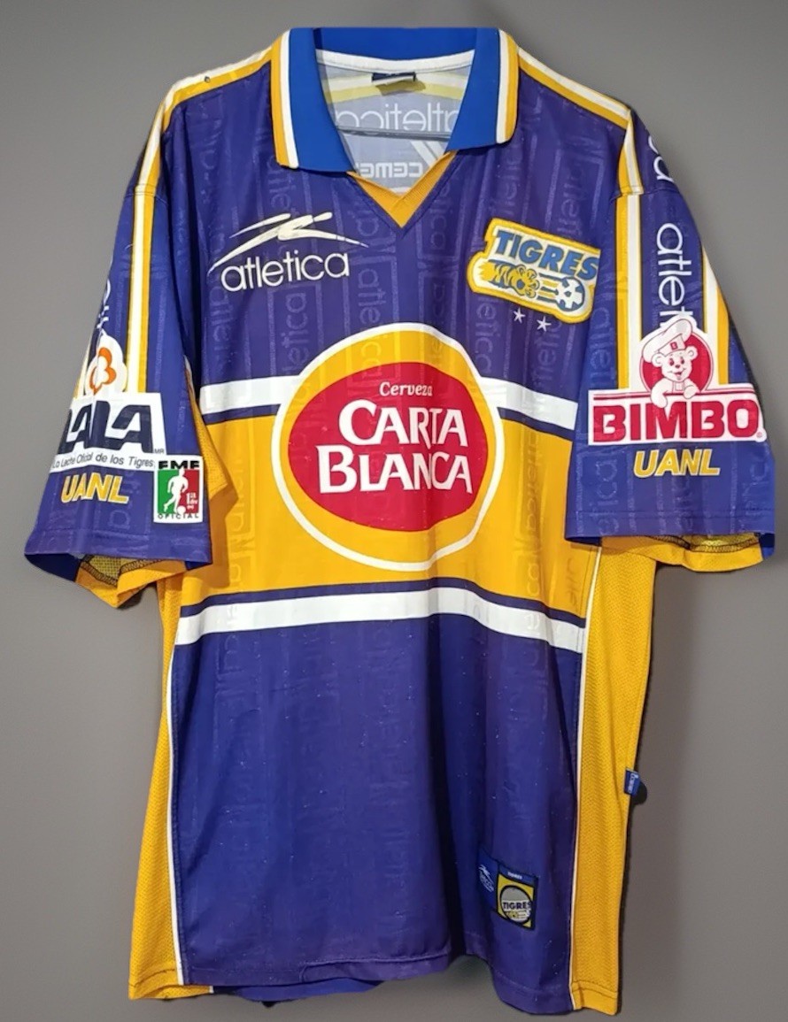 Jersey Tigres Uanl Retro Atletica 1998-1999 XL VINTAGE RARE