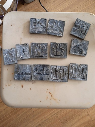 A.C. Gilbert Lead Kaster Lot of 6 Antique Lead Casting Molds For Lead Soldiers