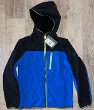 Gerry Boys Falcon Dorsal Jacket Size L Ocean Blue Black Hooded Fleece Lined NWT