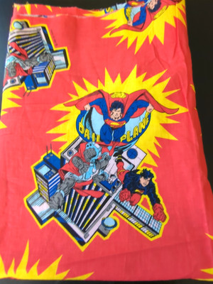 Vintage DC comics Superman Vs Steel Fabric For Pillow case Crafting  Cover 