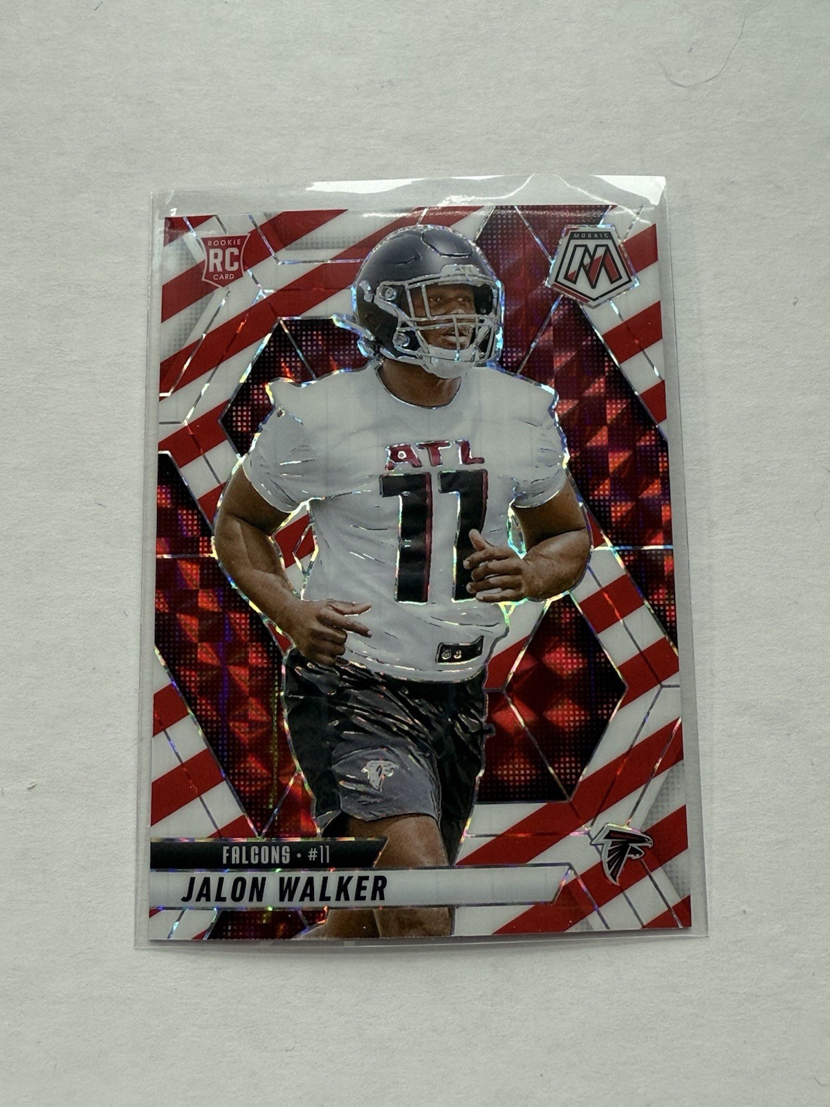 2025 Jalon Walker Mosaic Red and White Stripe #377 - Falcons (RC)