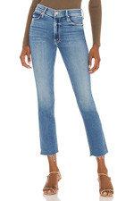 Mother The Mid Rise Dazzler Ankle Fray Jeans In Riding The Cliffside 31 Tag 34 