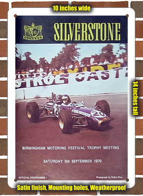 Metal Sign - 1970 Silverstone Circuit Racing Program - 10x14 inches