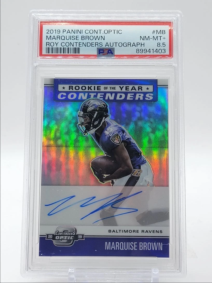 Marquise Brown Panini Contenders Optic Rookie of the Year Contenders Autographs #MB Base