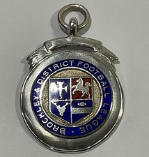 Vintage H’marked 1937 Solid Silver & Enamel Fob Medal, Football Theme, By S & Co