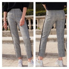 The Kooples Women's Loose Fit Houndstooth Logo Spell Out Trousers 29