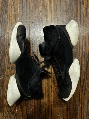 Adidas x Rick Owens Runner Soft Black Shoes Sneaker Men's Size 10 Suede DA9382