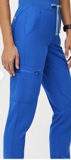 FIGS Yola Skinny Scrub Pants S Women s Med Rise Pockets Pull .ROYAL BLUE