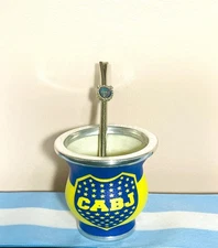 Mate cup yerba argentino - BOCA JUNIORS + bombilla straw Boca juniors