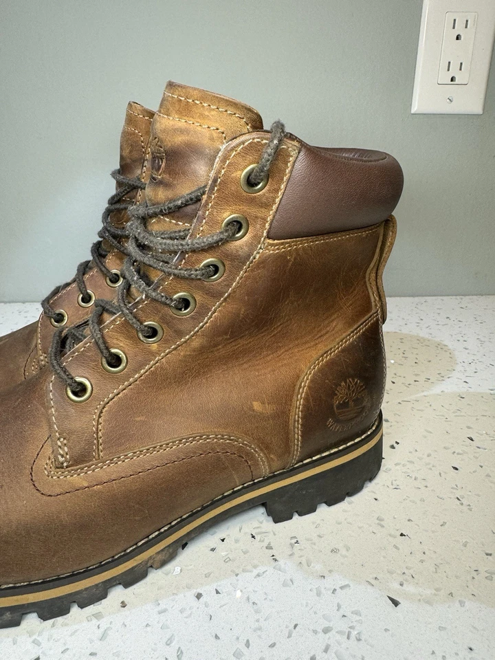 Timberland Earthkeepers Rugged Waterproof 6-Inch Size 8.5 Brown Leather - Image 2 of 4