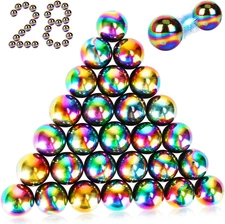 28Pcs Rainbow Stones Fidget Toy, 20Mm DIY Mutual Attraction Desk Balls for Kids 