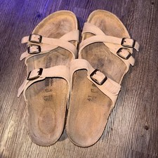 Birkenstock Womens Franca Tobacco Brown Oiled Leather Sandals Size 41 NARROW