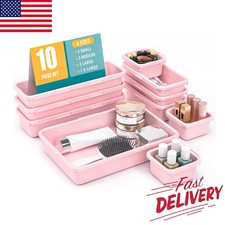 10 PCS 4 Size Drawer Organizer Set Makeup Drawer Divider Organizer Non-Slip Pads