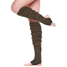 Long Leg Warmers for Women 24 Inch over The Knee Knit Ribbed One Size 1 Khaki