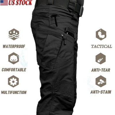 Mens Cargo Pants Tactical Waterproof Work Pants Outdoor  Hiking Combat Trousers