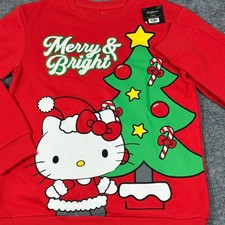 Hello Kitty Large Christmas Sweatshirt Merry Bright Red Festive Holiday Gift New