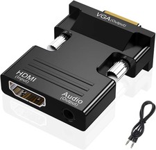 HDMI Female to VGA Male Converter with Audio Adapter for PC Laptop Xbox Monitor