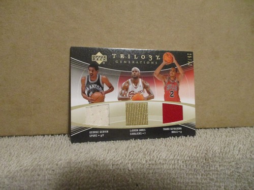 2006-07 UD TRILOGY LEBRON JAMES GEORGE GERVIN TRIPLE GAME USED JERSEY 25/33