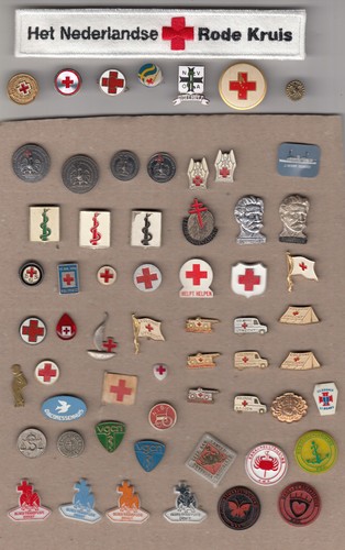 Vintage Red Cross Medical pin badges 1960s Blood Transfusion Albert Schweitzer