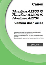 Canon POWERSHOT A3200 IS Digital Camera User Owner Instruction Manual