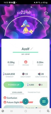 Pokemon Go Legendary Shiny Azelf 