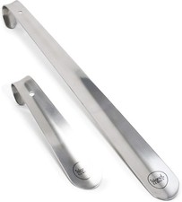 Island Genius Metal Shoe Horn Set of 2 16.5-Inch  7.5-Inch, Stainless Steel...