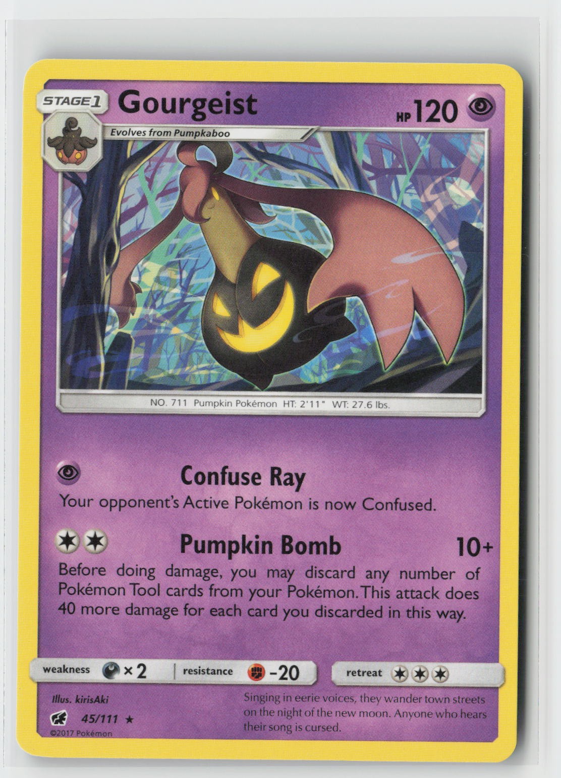 GOURGEIST RARE CRIMSON INVASION POKEMON 45/111 NM