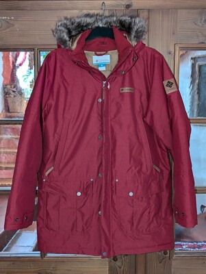 COLUMBIA Winter Herren Jacke, sehr warm, weinrot, L, wie NEU!  