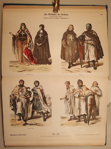 MÜNCHENER BILDERBOGEN: GESCHICHTE DER KOSTÜME, 119 kolor. Tafeln 1880, gebunden - Bild 9 von 12