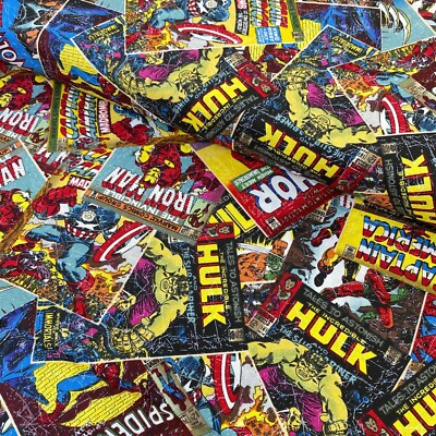 MARVEL COMIC BOOK -  100% Cotton Children's Fabric  44'' WIDE - Craft, Clothing