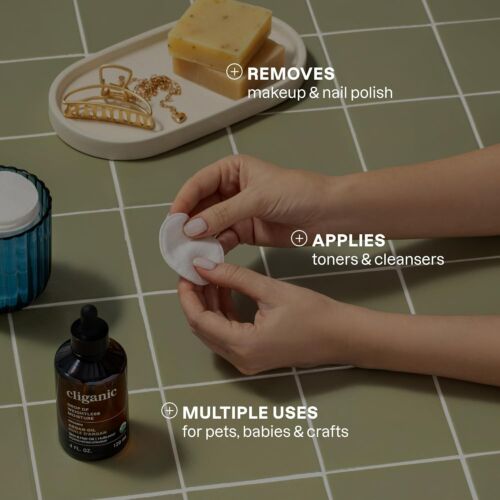NEW Cliganic Premium Cotton Rounds for Face (300 Count) - Makeup Remover Pads - Picture 6 of 6