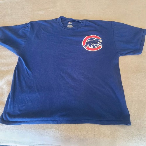 Majestic Mens 2XL Blue Chicago Cubs MLB Baseball Shirt