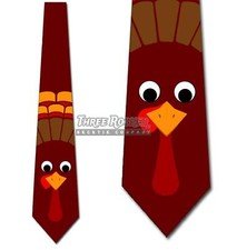 Thanksgiving Ties Men's Turkey Fun Animal Necktie