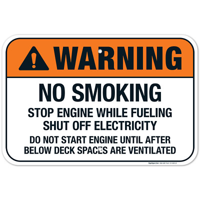 #ad No Smoking Stop Engine While Fueling Shut Off Electricity ANSI Warning $13.99