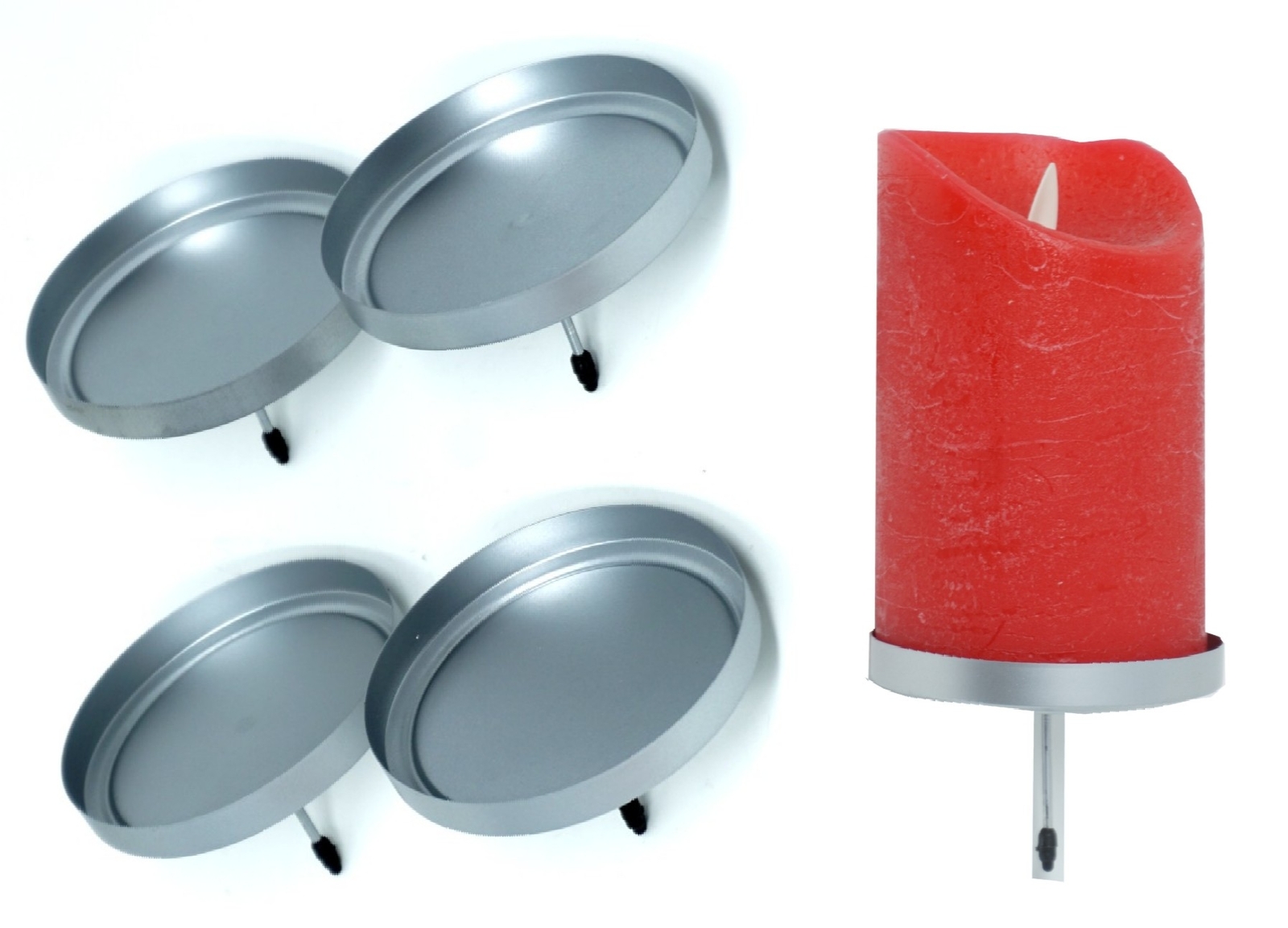 Kerzenhalter Adventskranz Gold - 4er Set, 8 Cm Durchmesser, Metall Mit Abnehmbarem Dorn