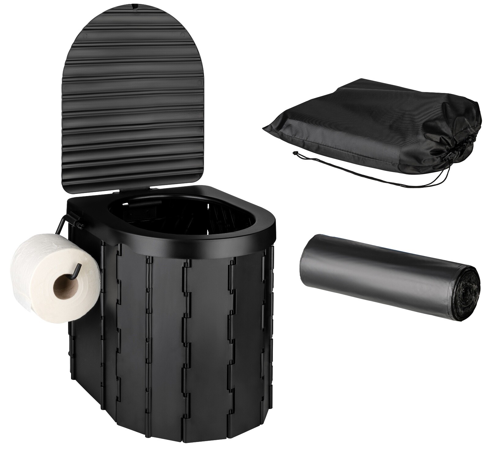 Inodoro de camping plegable con tapa 150 kg 25 L inodoro inodoro móvil inodoro camping