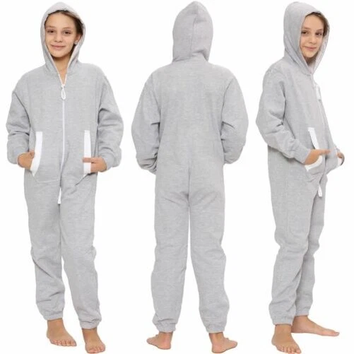 A2Z Combinaison one piece Enfants Gris Pyjama Costume Filles & Garçons 5-13  Ans