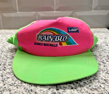 Vintage Rain Blo Gum Snapback Hat Cap Pink Green Promotional 90s USA Made