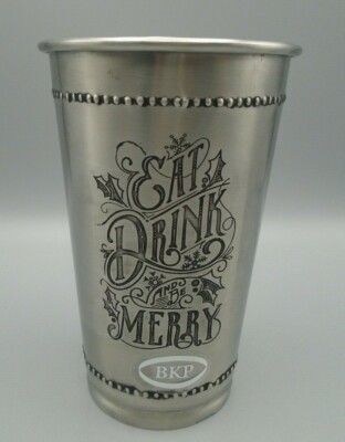 Eat Drink & Be Merry Stainless Steel Holiday Cup
