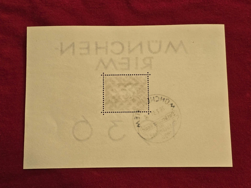 THIRD REICH Nazi German Souvenir Stamp sheet Brown Ribbon winner Horse racing - Image 3 of 3