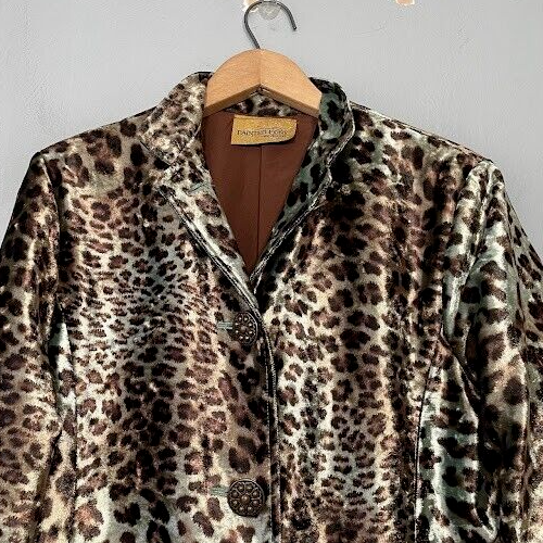 Pony dipinto taglia piccola grande? Giacca media velluto stampa leopardata mobwife