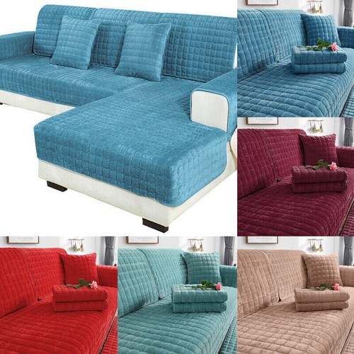 Soft Plush Sofa Seat Cover Universal Settee Non*slip Mat Sofa Lounge Couch Towel - Picture 3 of 14