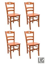 SEDIA CUORE MASSELLO SEDUTA IN LEGNO CILIEGIO SET DA 4 - PERSONALIZZABILE