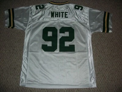 REGGIE WHITE Unsigned Custom Green Bay White Sewn New Football Jersey Size S-3XL